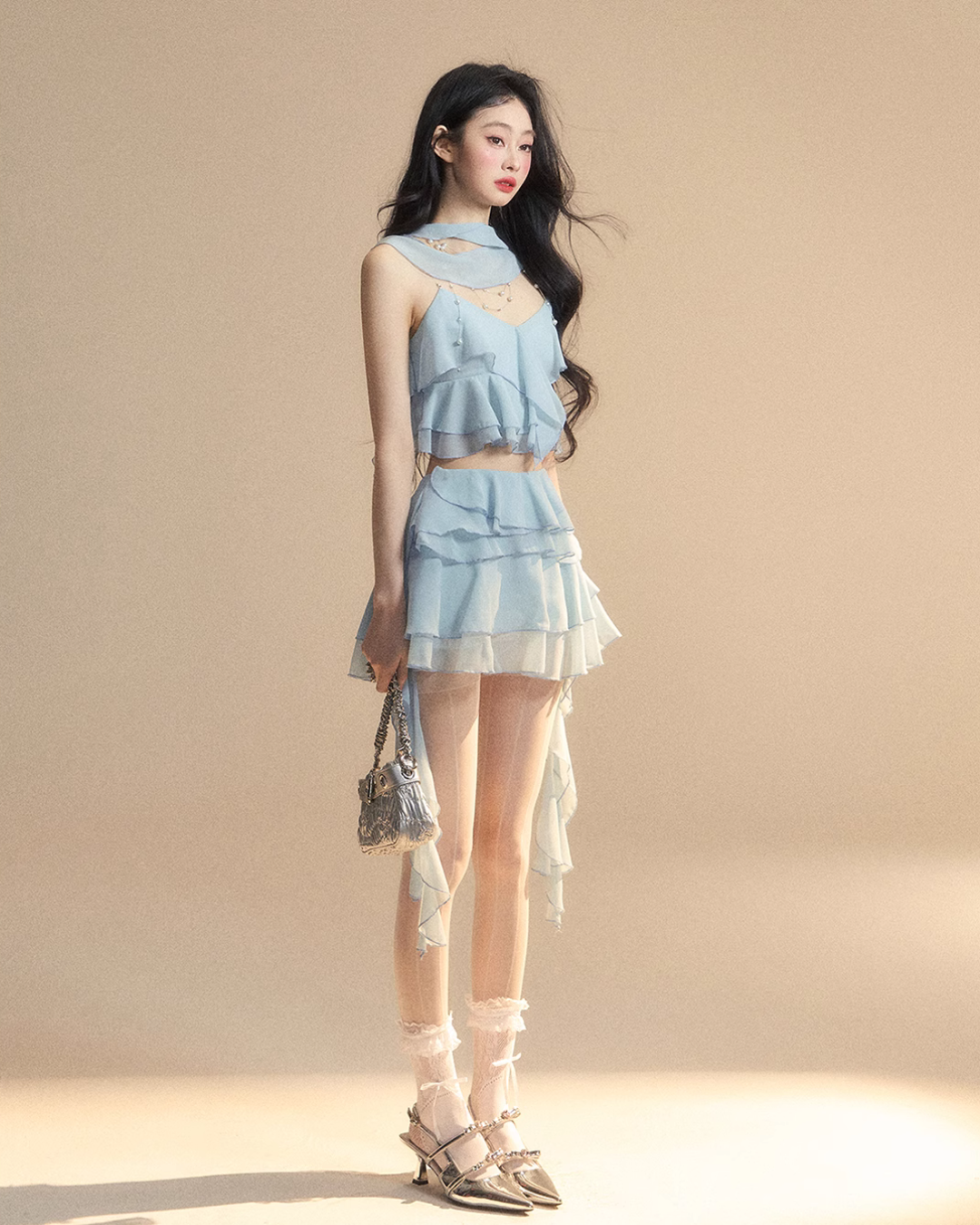 Chiffon Ruffle Tops / Chiffon Skirts LAS0019