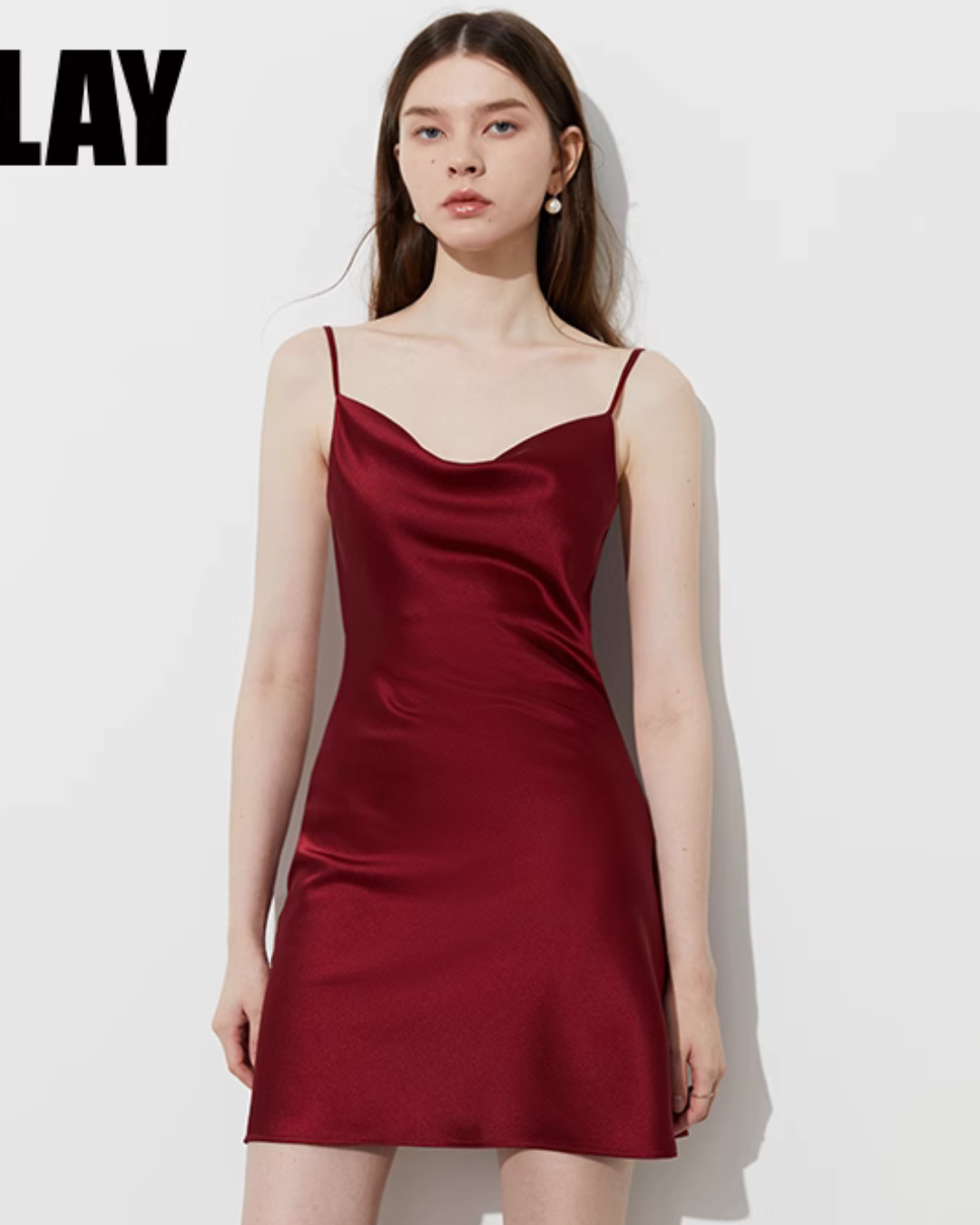 Satin Flare Strap Dress DPY0003