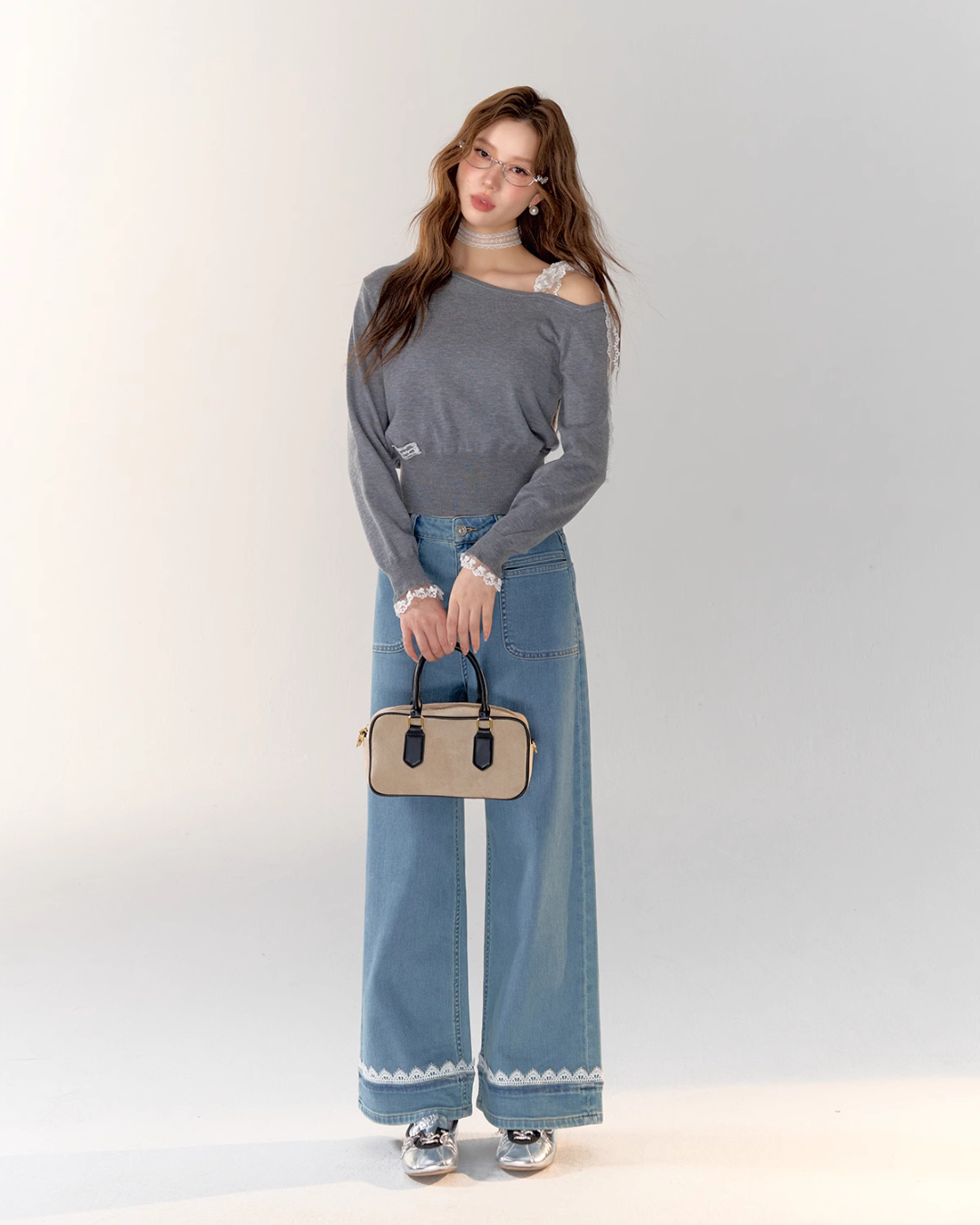 Race Ribbon One Shoulder Tops ASG0023