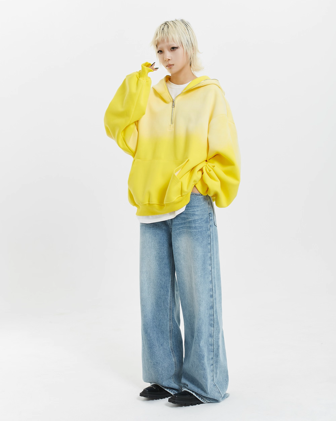 Half Zip Gradient Knit Top MCY0002
