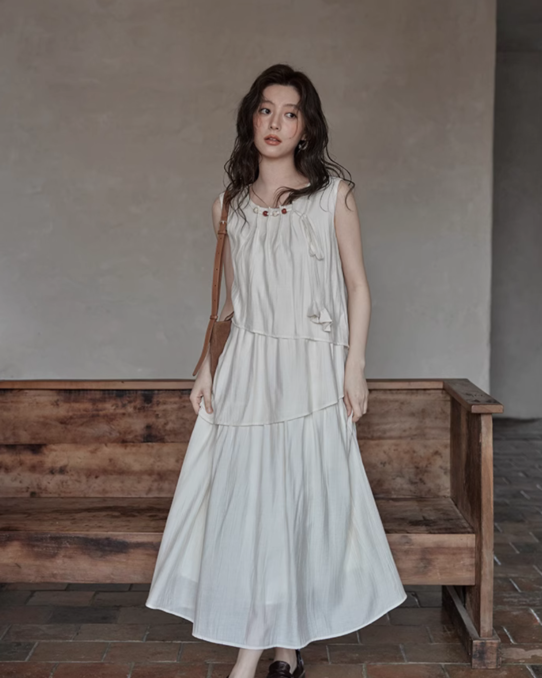 Asymmetrical Tiered Dress / Summer Knit Cardigan SMS0001