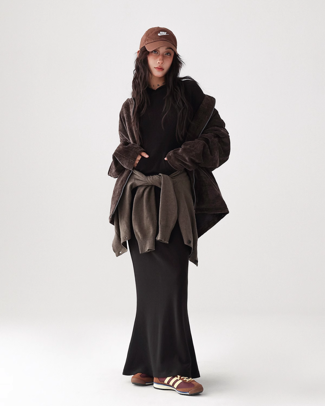Hood Maxi Length Dress ACS0223