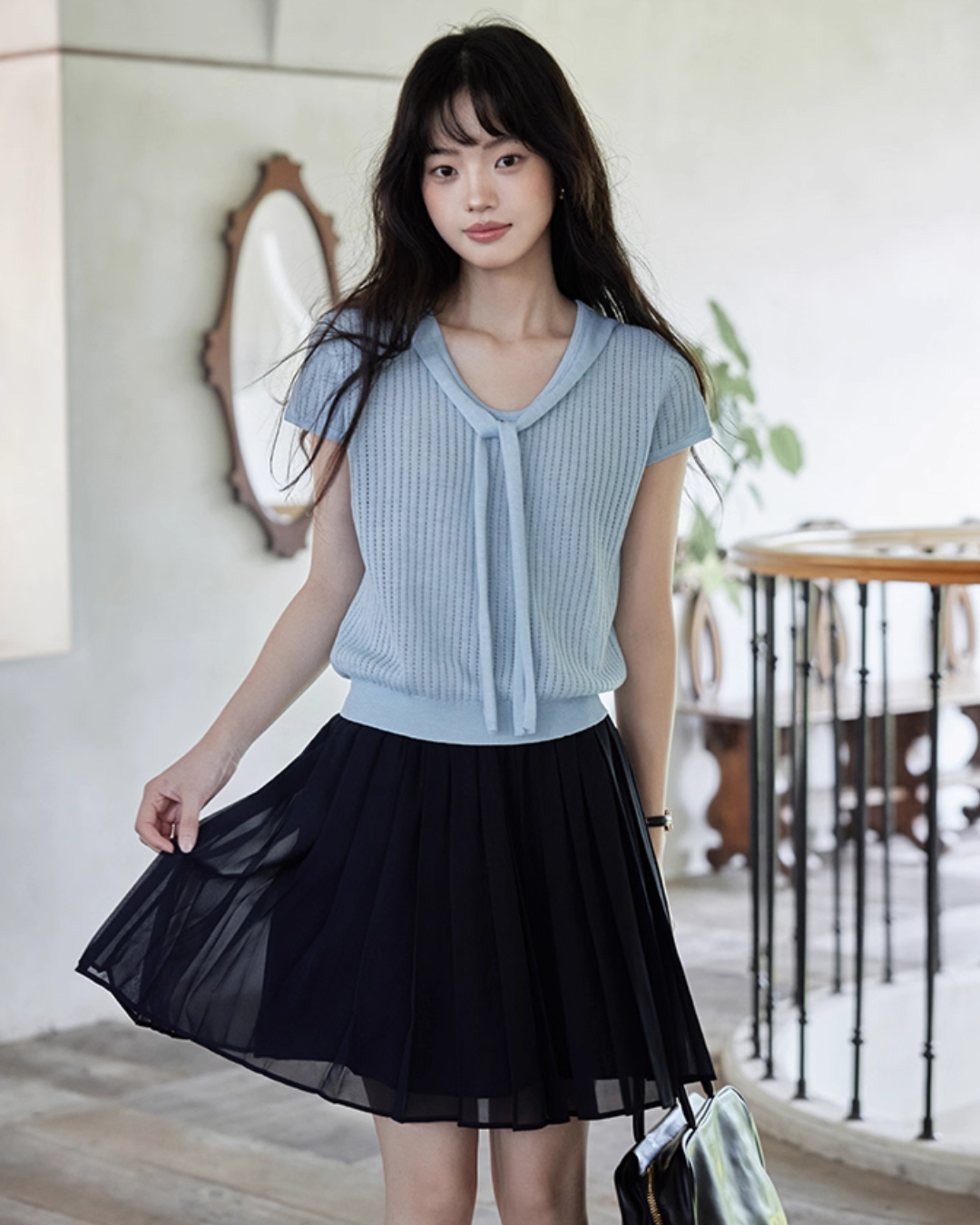 French Sleeve Knit Top SMS0027