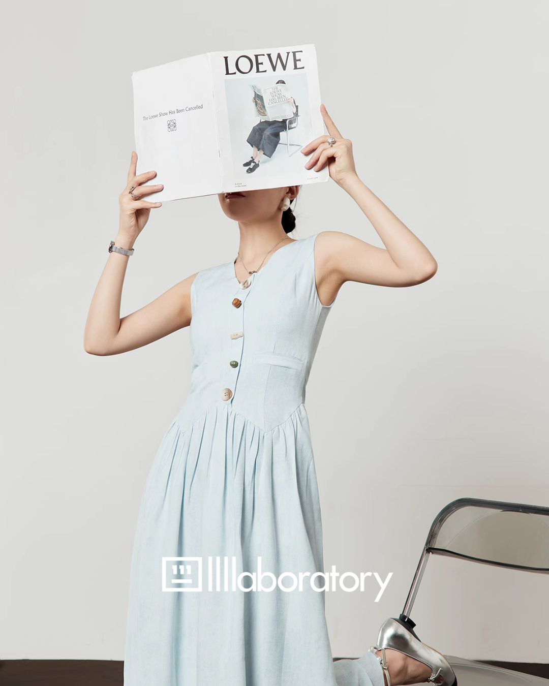 Light Blue Vest Dress LLA0446