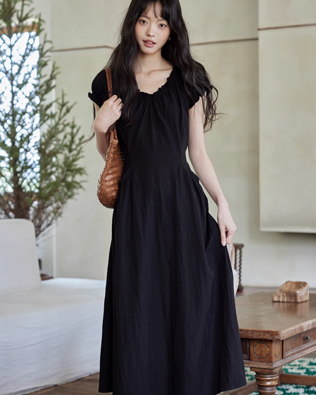 Puff Sleeve Long Dress SMS0023