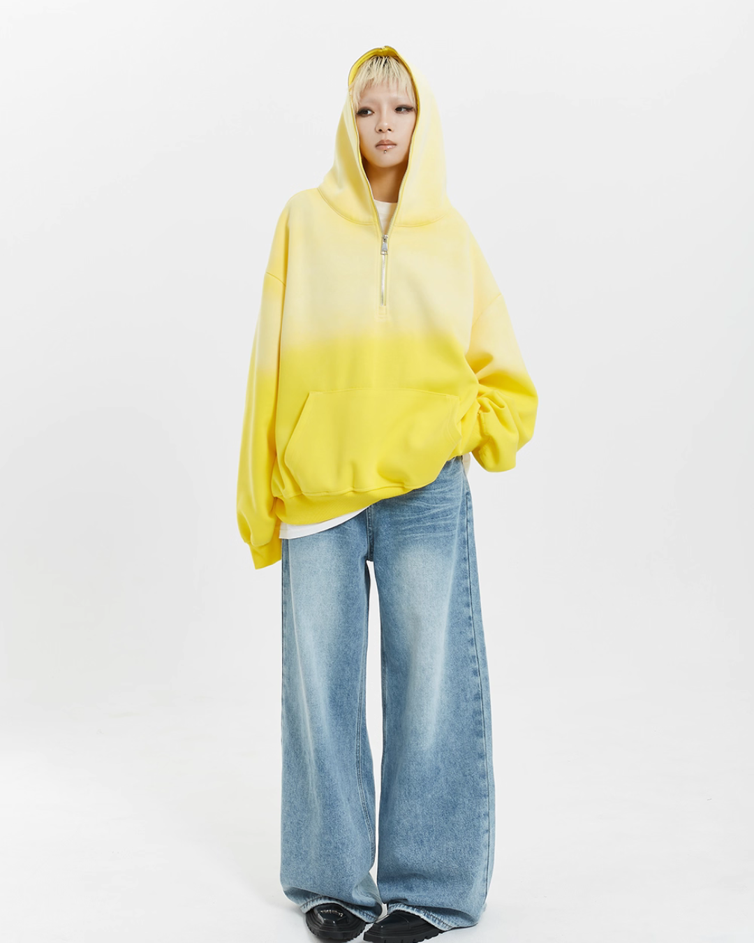 Half Zip Gradient Knit Top MCY0002