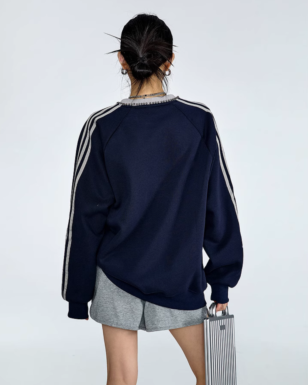 Vintage Striped Crew Neck Tops ICM0058
