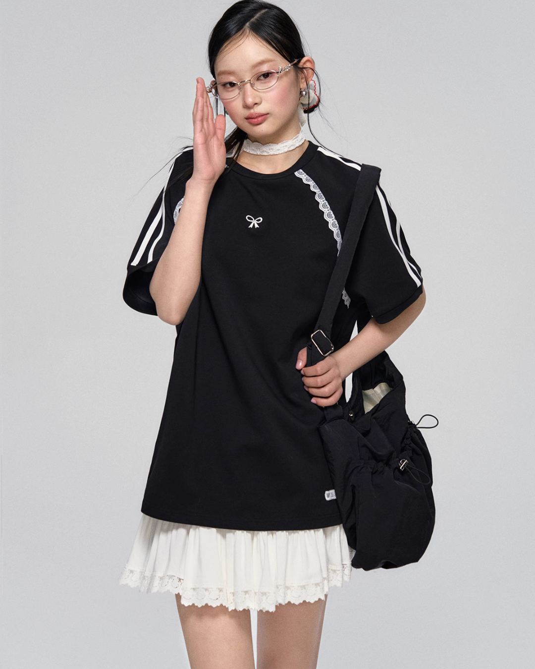 Sideline Race Short Sleeve T-Shirt / Race Tiered Mini Skirt ASG0041