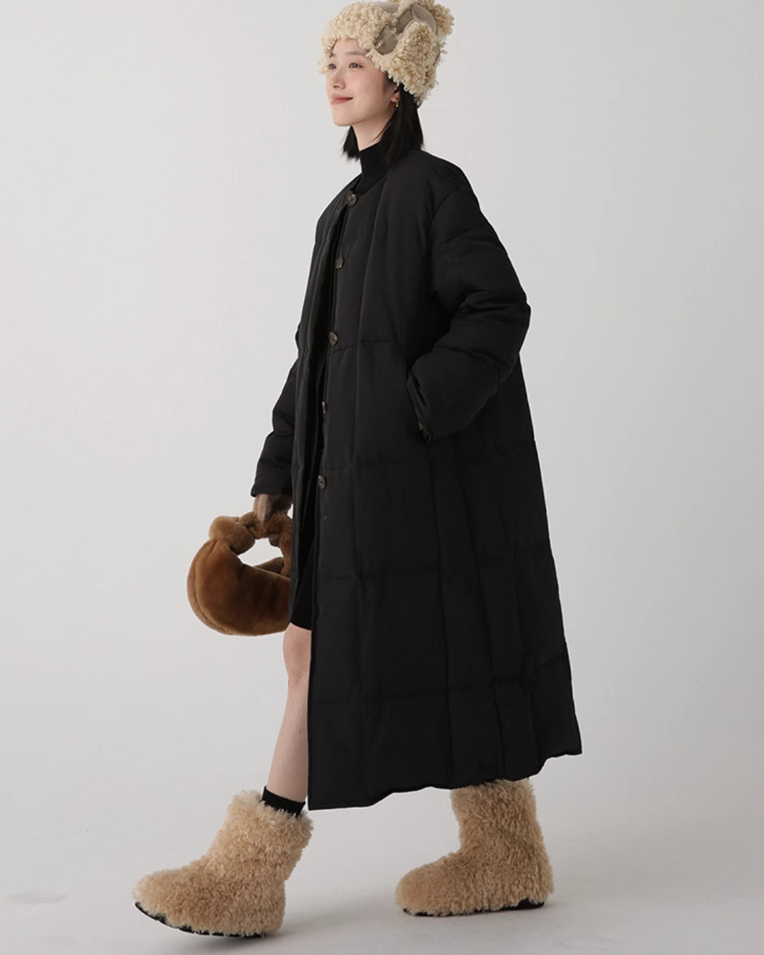 Round Neck Down Cotton Jacket LCL0012