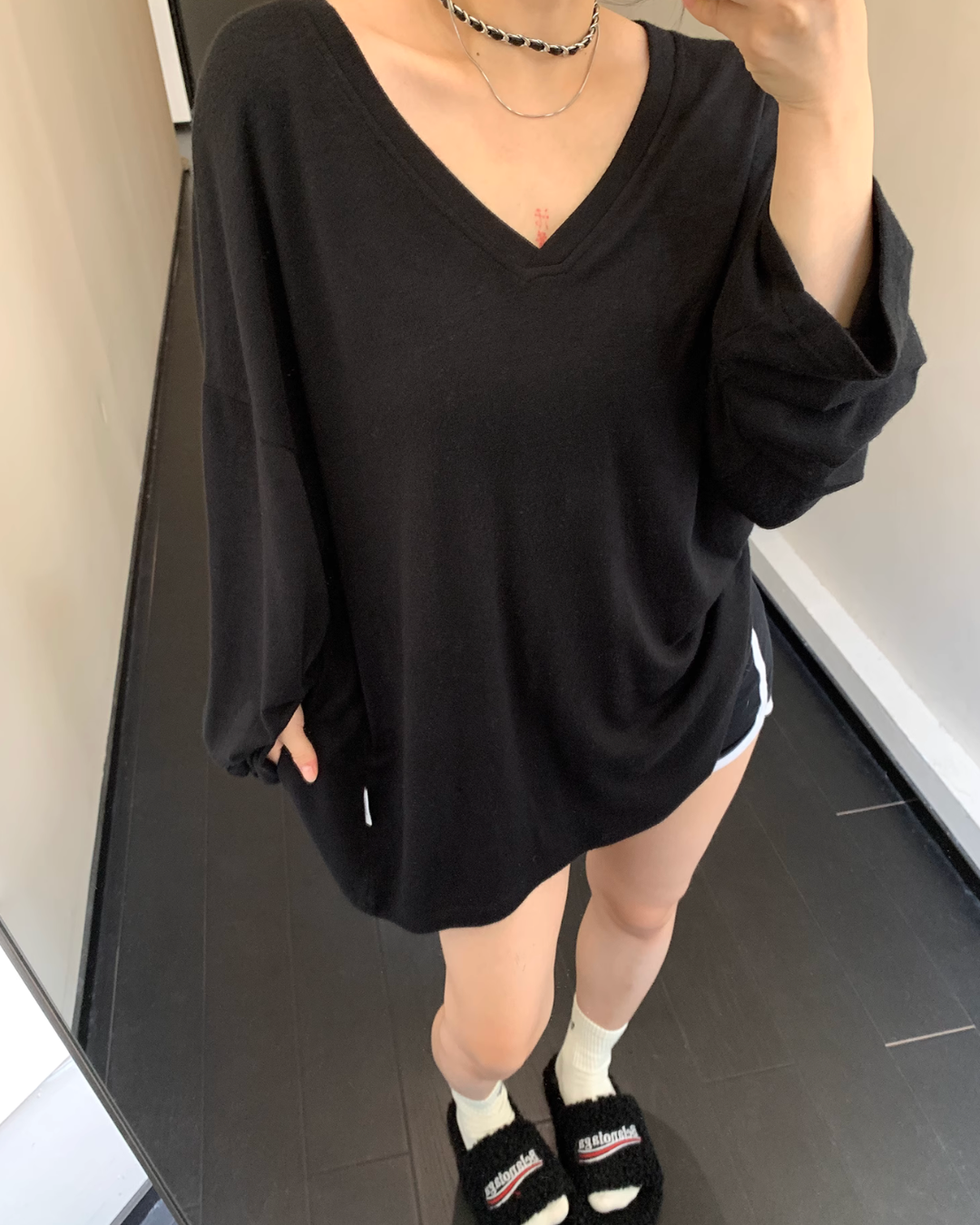 V-Neck Sweat Cut Sew YLS0497