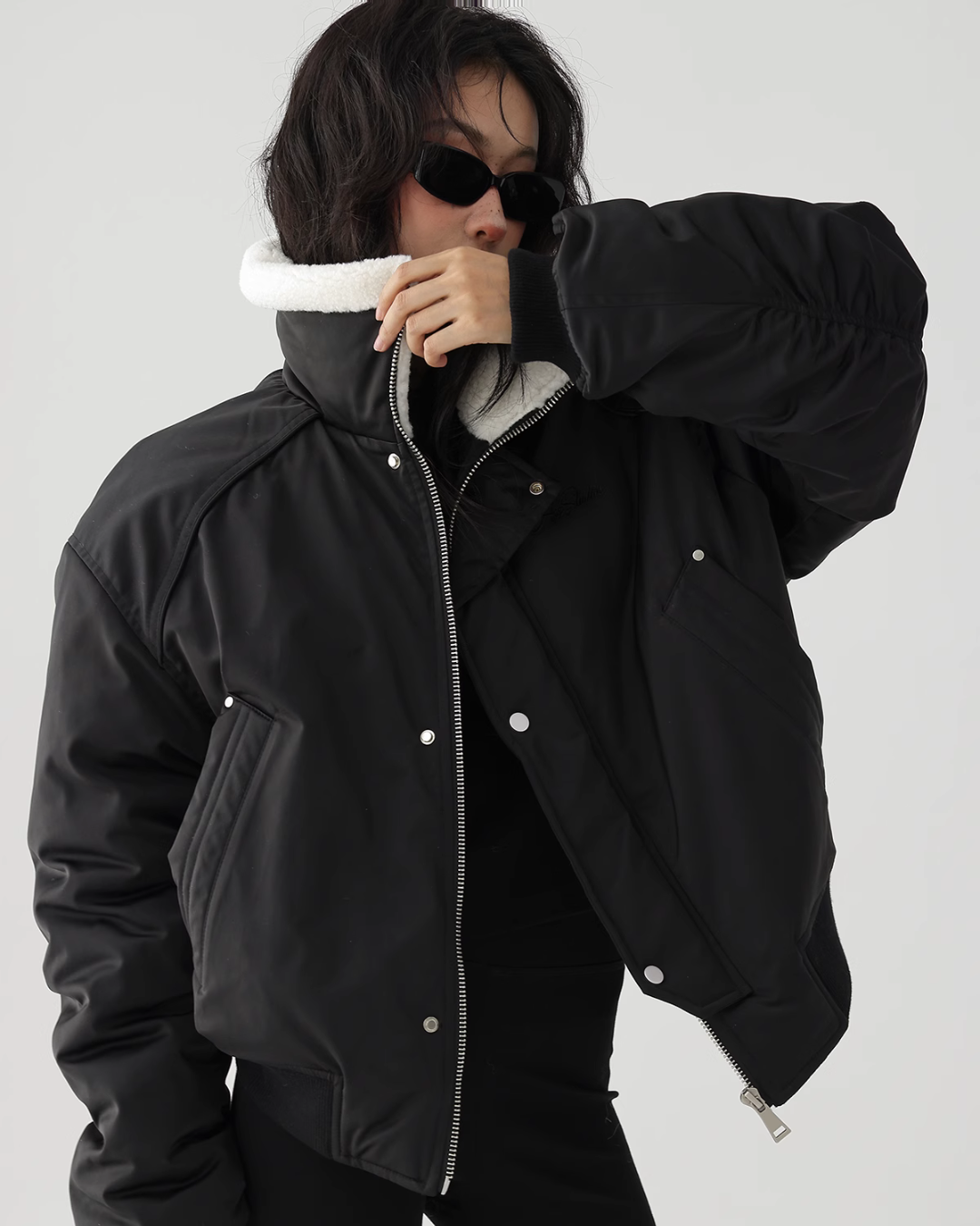 Boa Collar Back Logo Jacket ACS0212