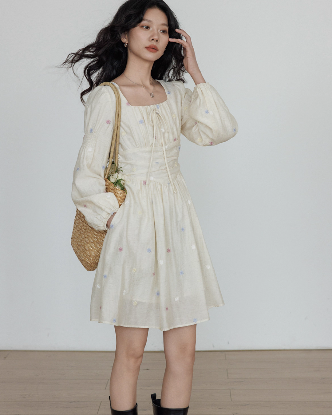 Small Floral Embroidery Dress VAS0154