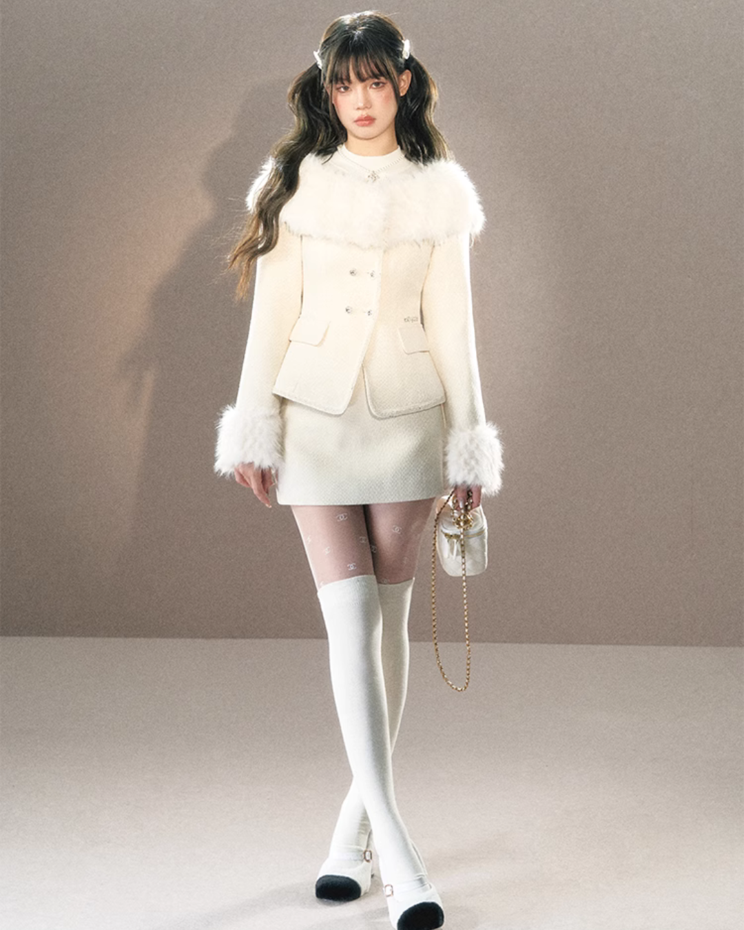 Volume Fur Jacket / Mini Skirt UNP0007