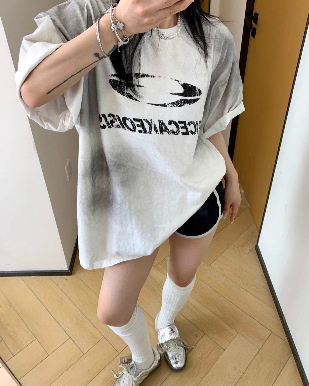 Retro Washed Vintage Print T-Shirt YLS0855