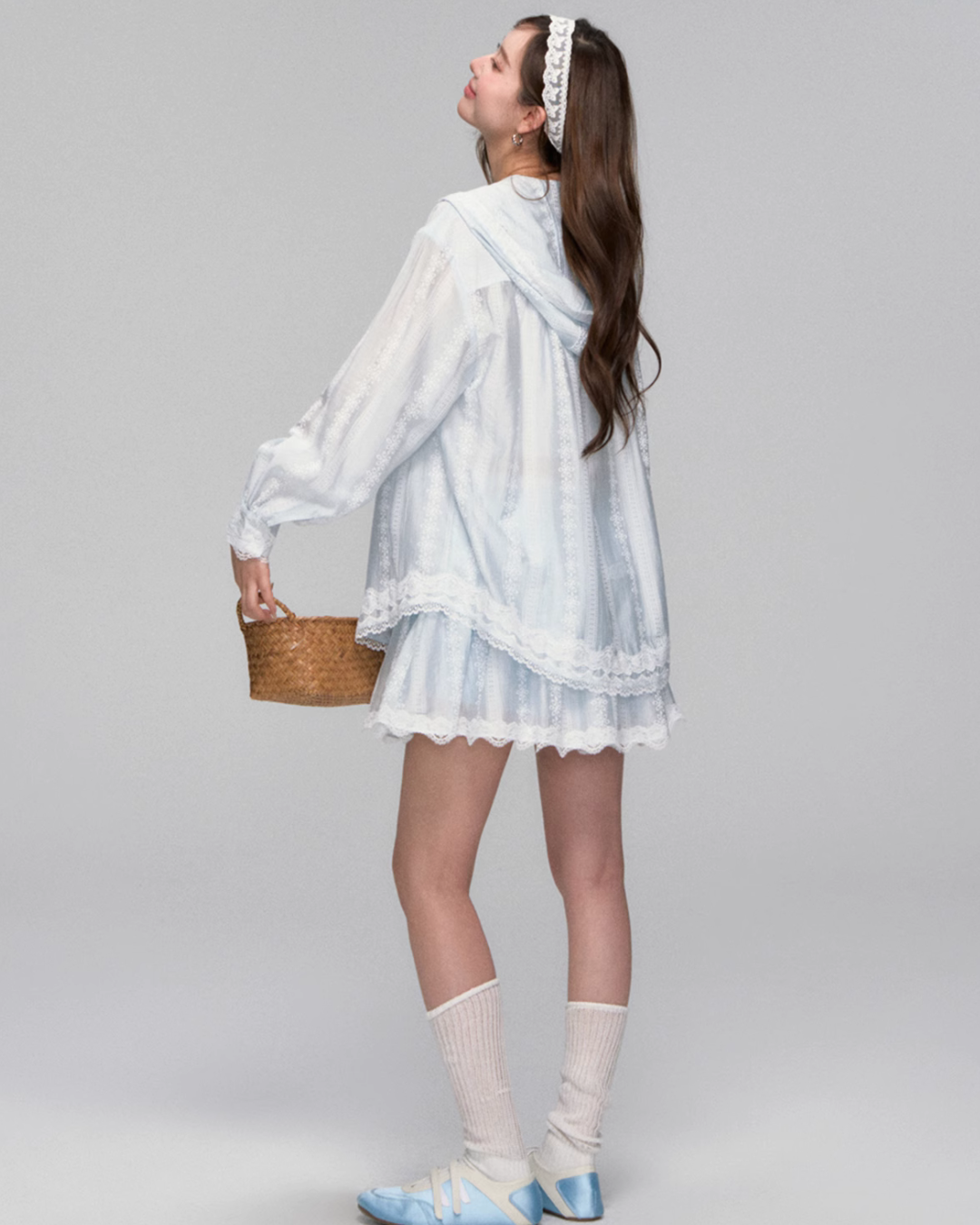 Sheer Windbreaker Jumper / Flare Skirt ASG0045