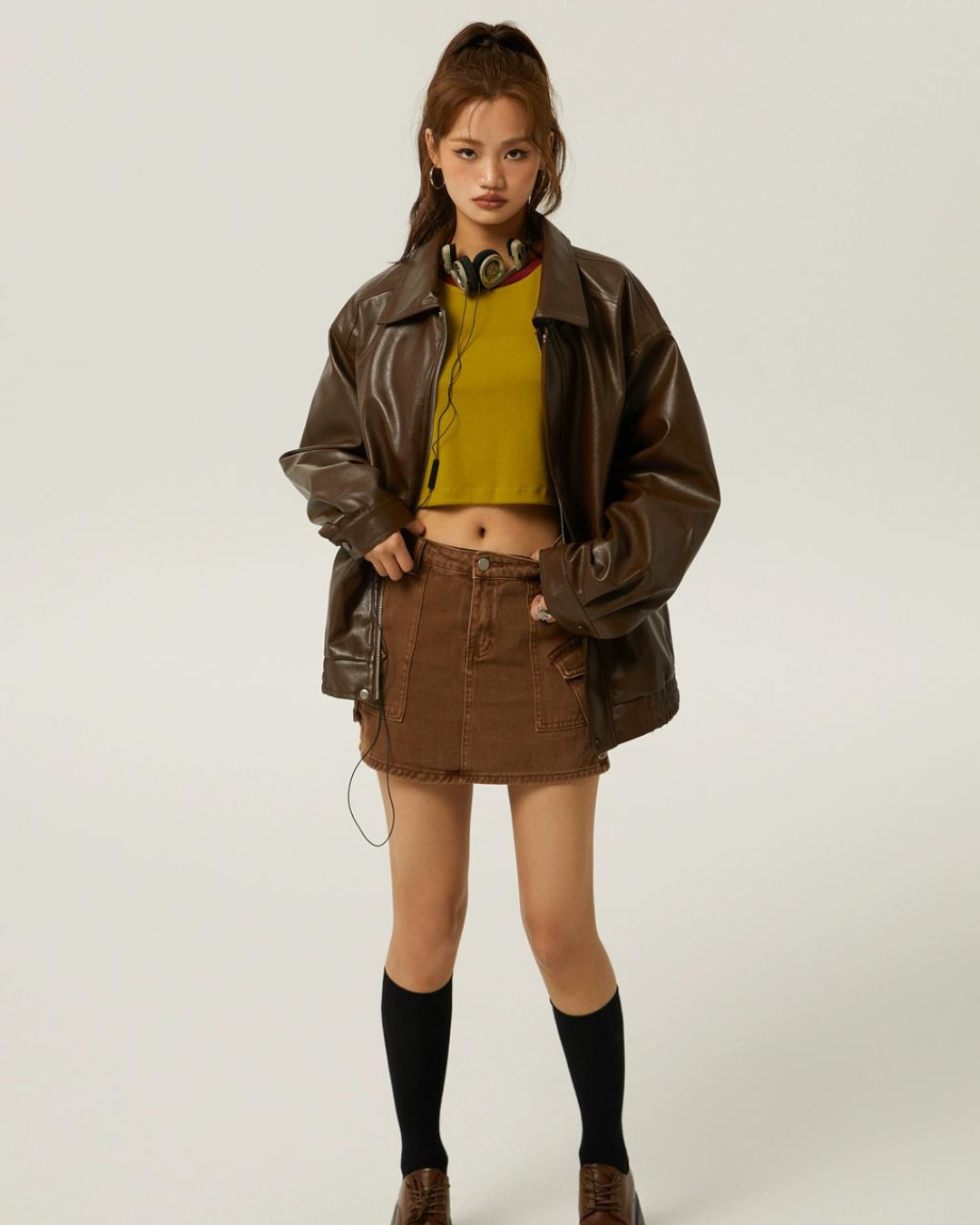 Vintage Loose Leather Jacket EZK0008