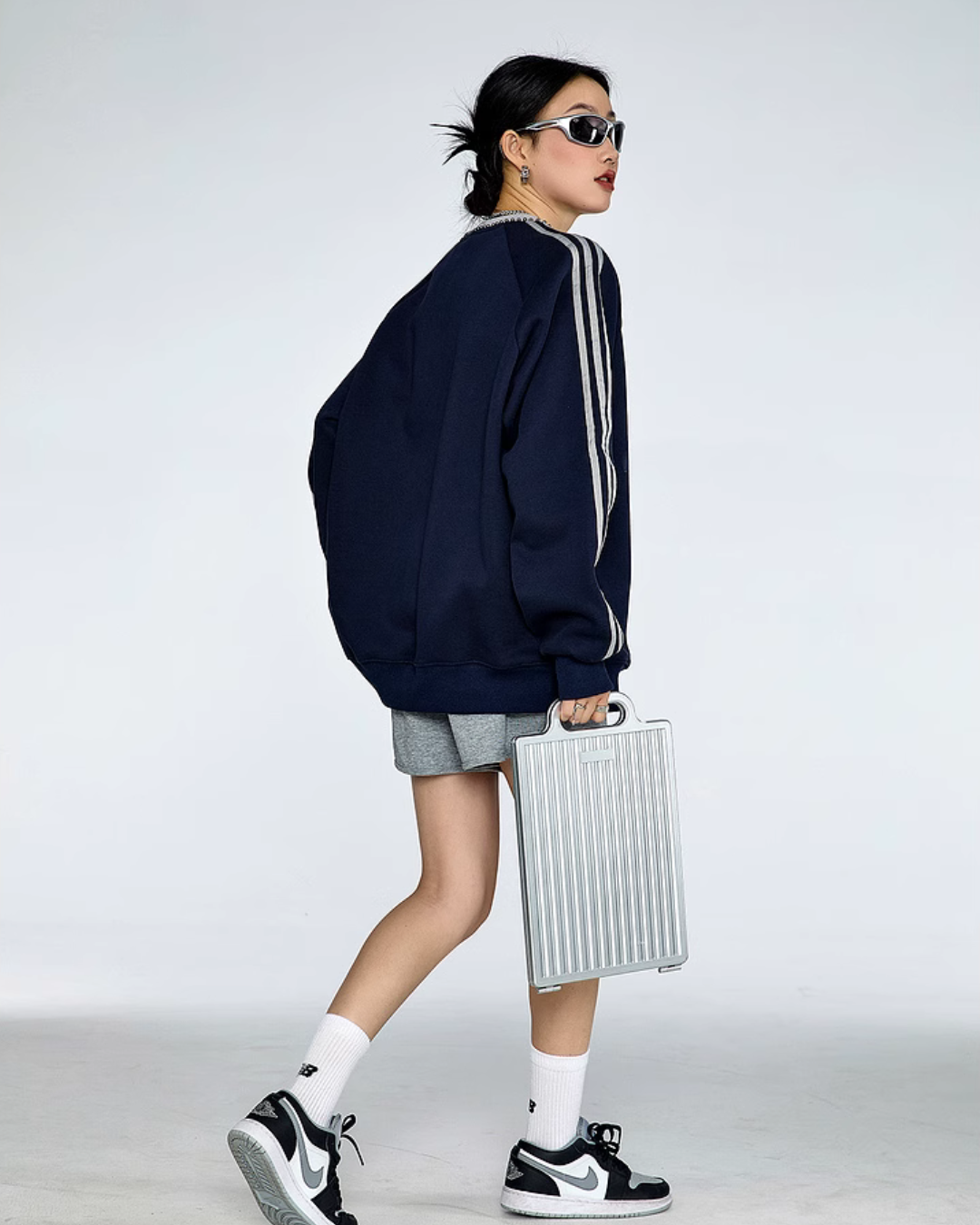 Vintage Striped Crew Neck Tops ICM0058
