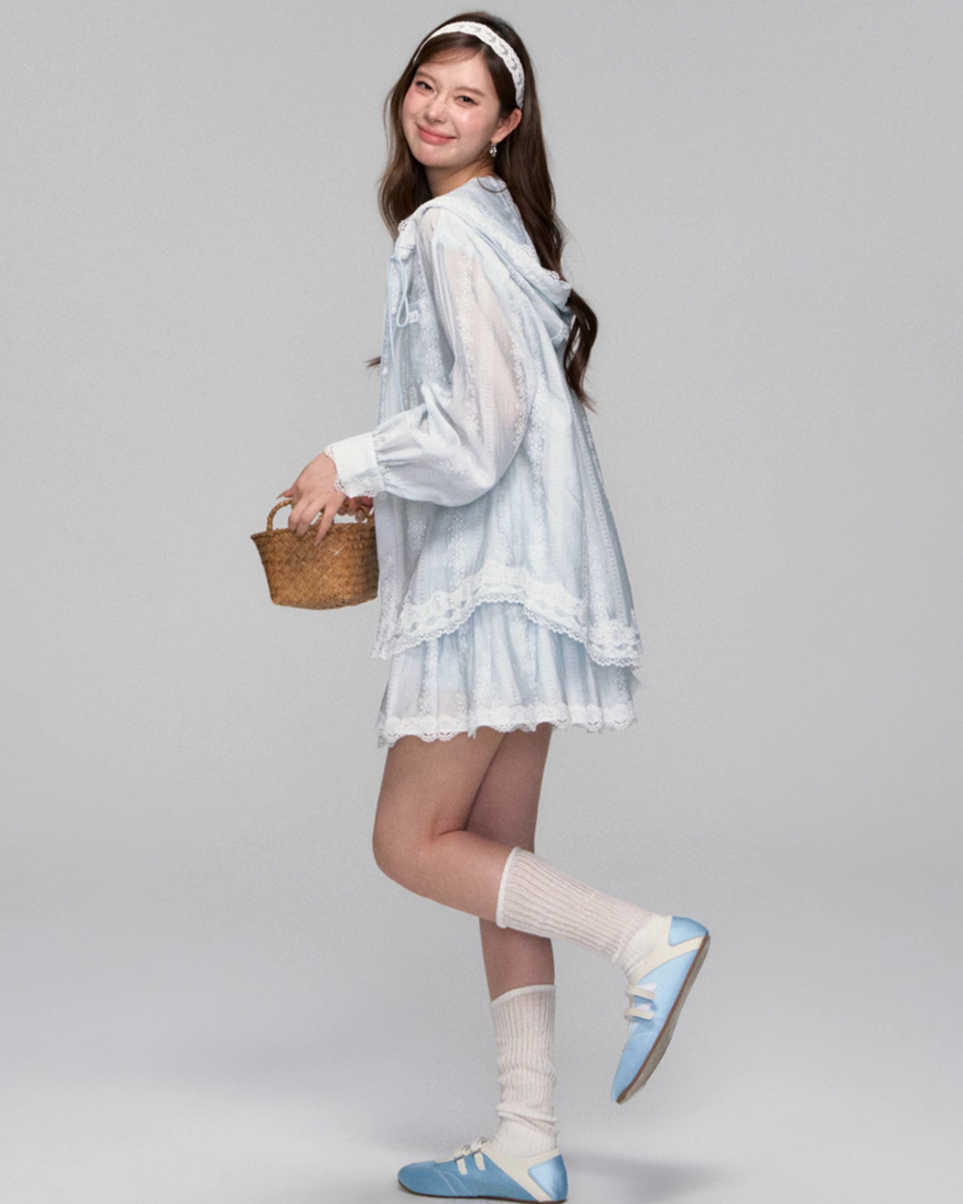 Sheer Windbreaker Jumper / Flare Skirt ASG0045