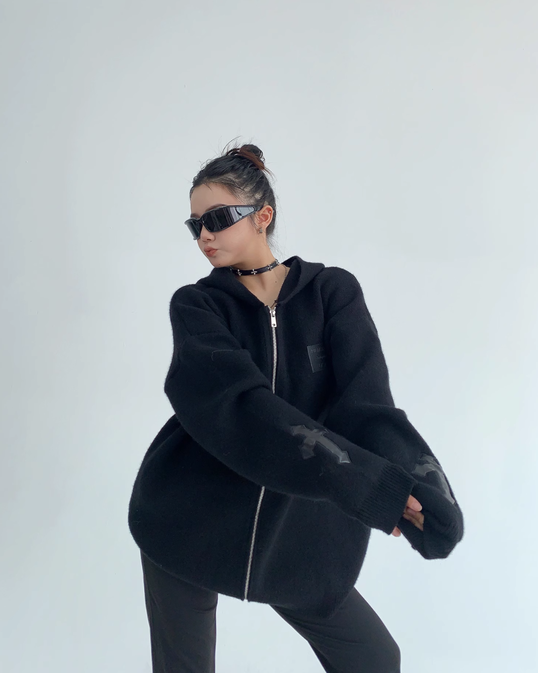 Loose Zip Knit Hoodie YLS0593