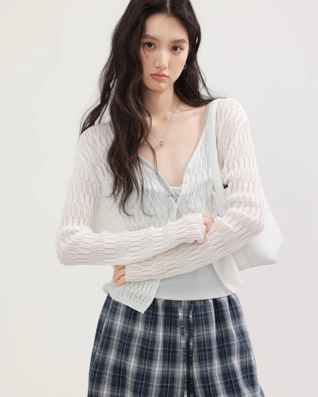V-neck summer knit cardigan CHS0004