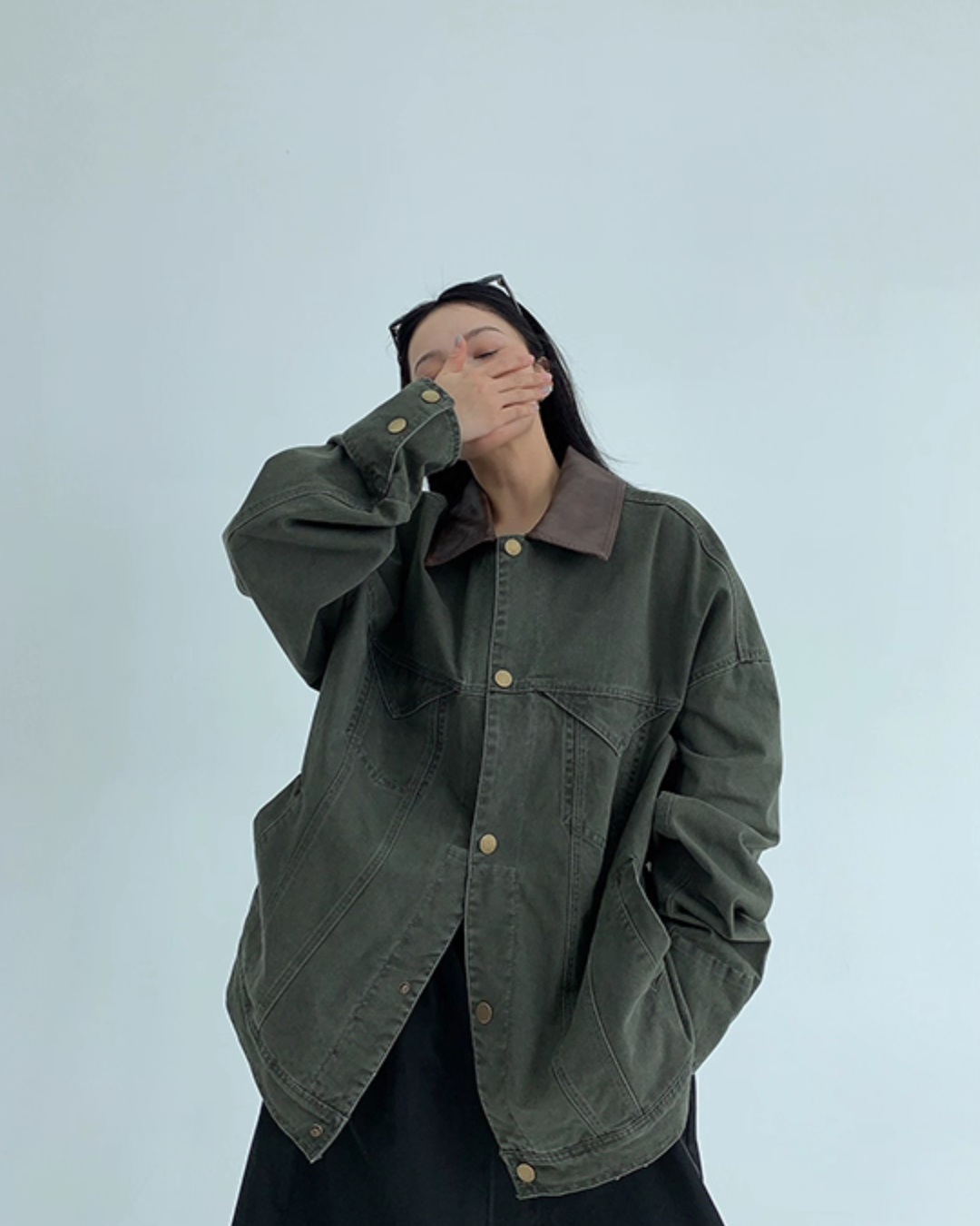 Leather Collar Military Jacket YLS0914