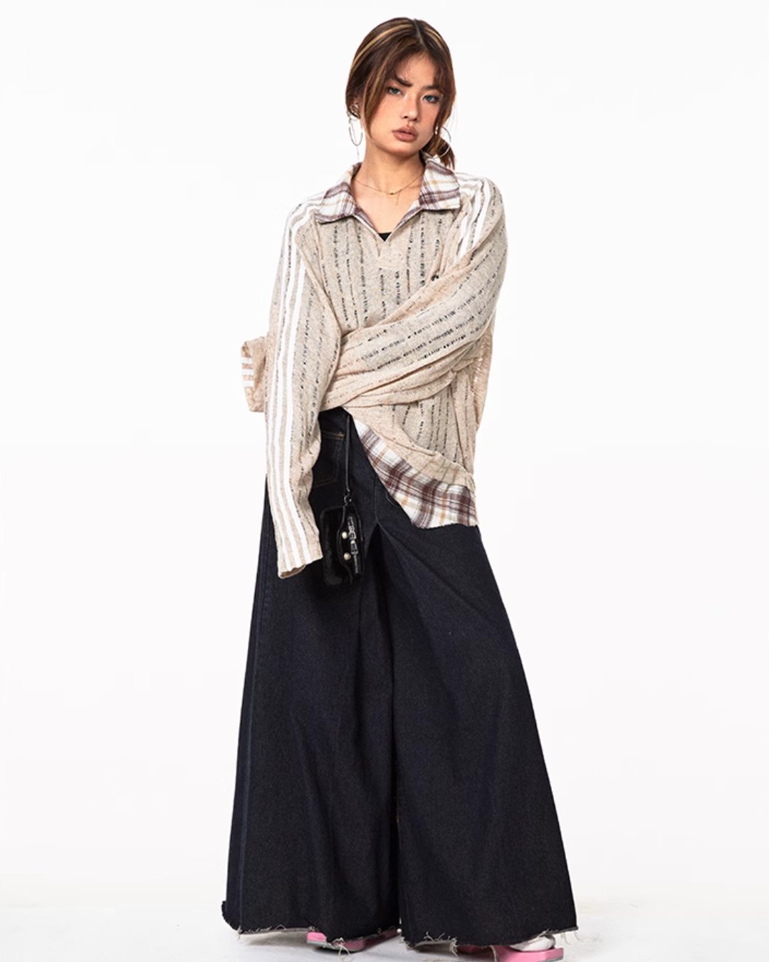 American Retro Stripe Stitch Tops BLB0020