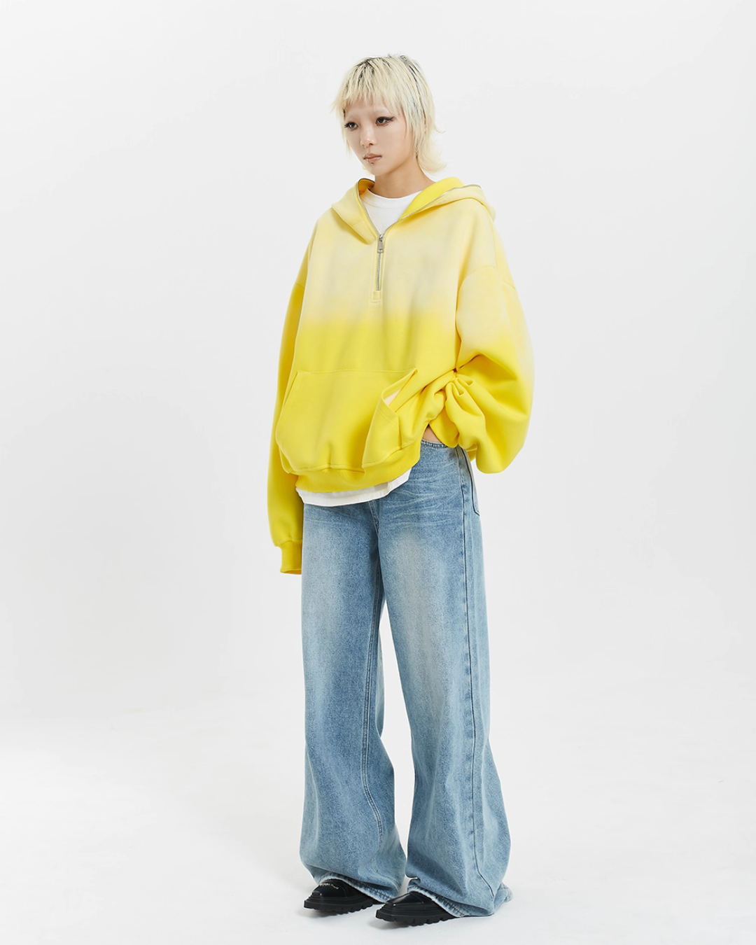 Half Zip Gradient Knit Top MCY0002