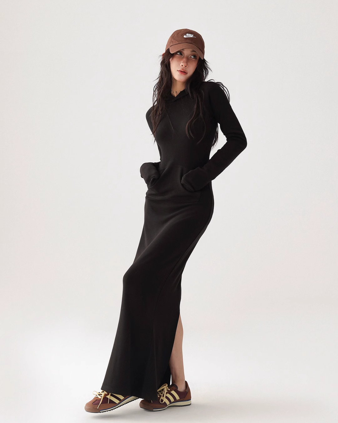 Hood Maxi Length Dress ACS0223