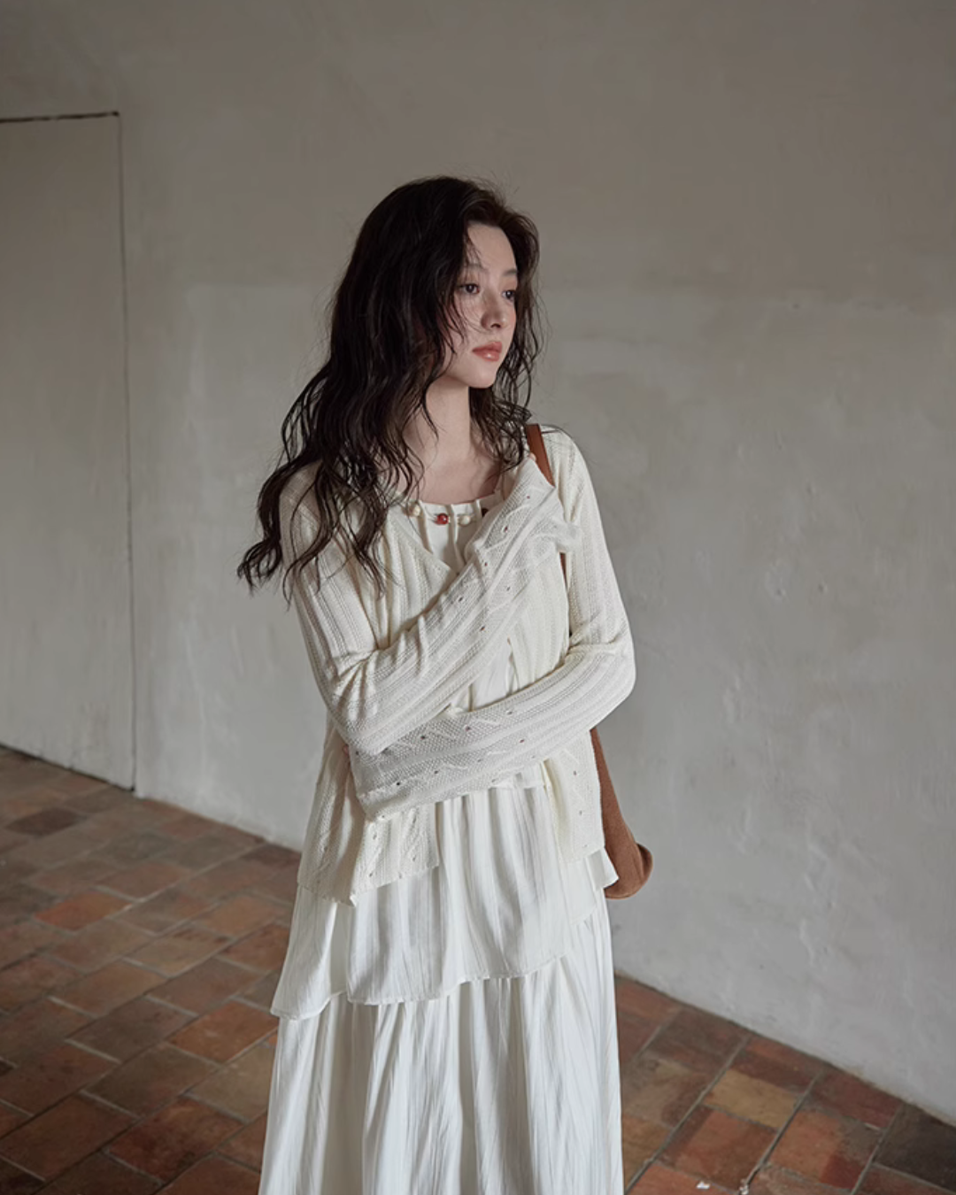 Asymmetrical Tiered Dress / Summer Knit Cardigan SMS0001