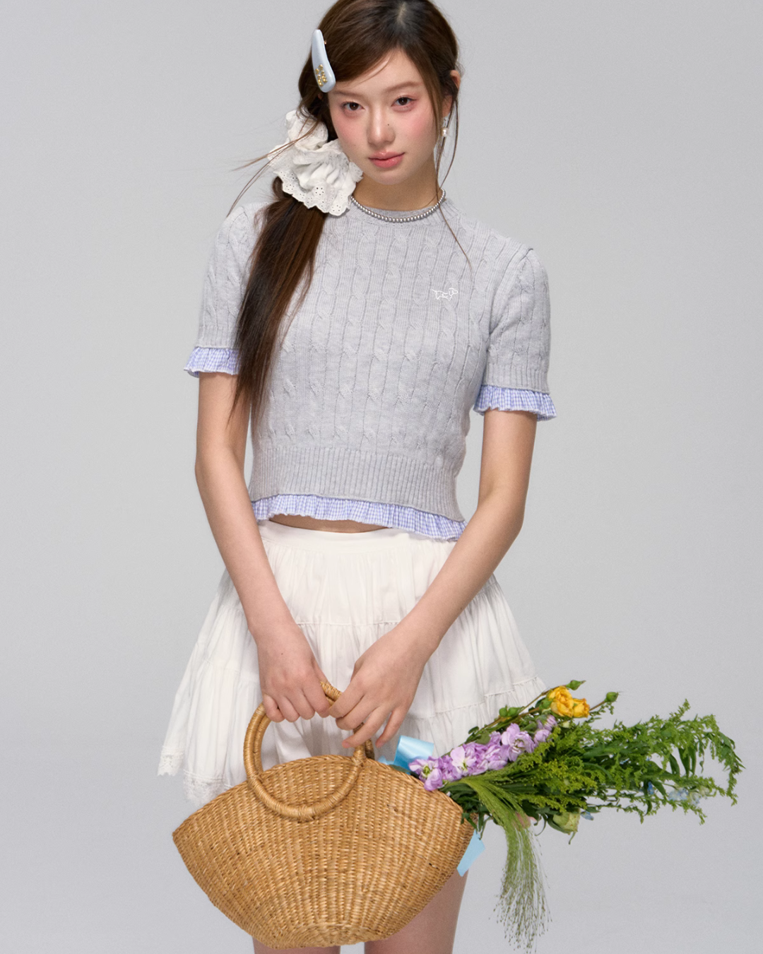 Cable Short Sleeve Knit ASG0027