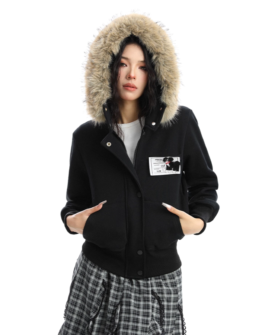 Fur Hood Camouflage Jacket BGS0016