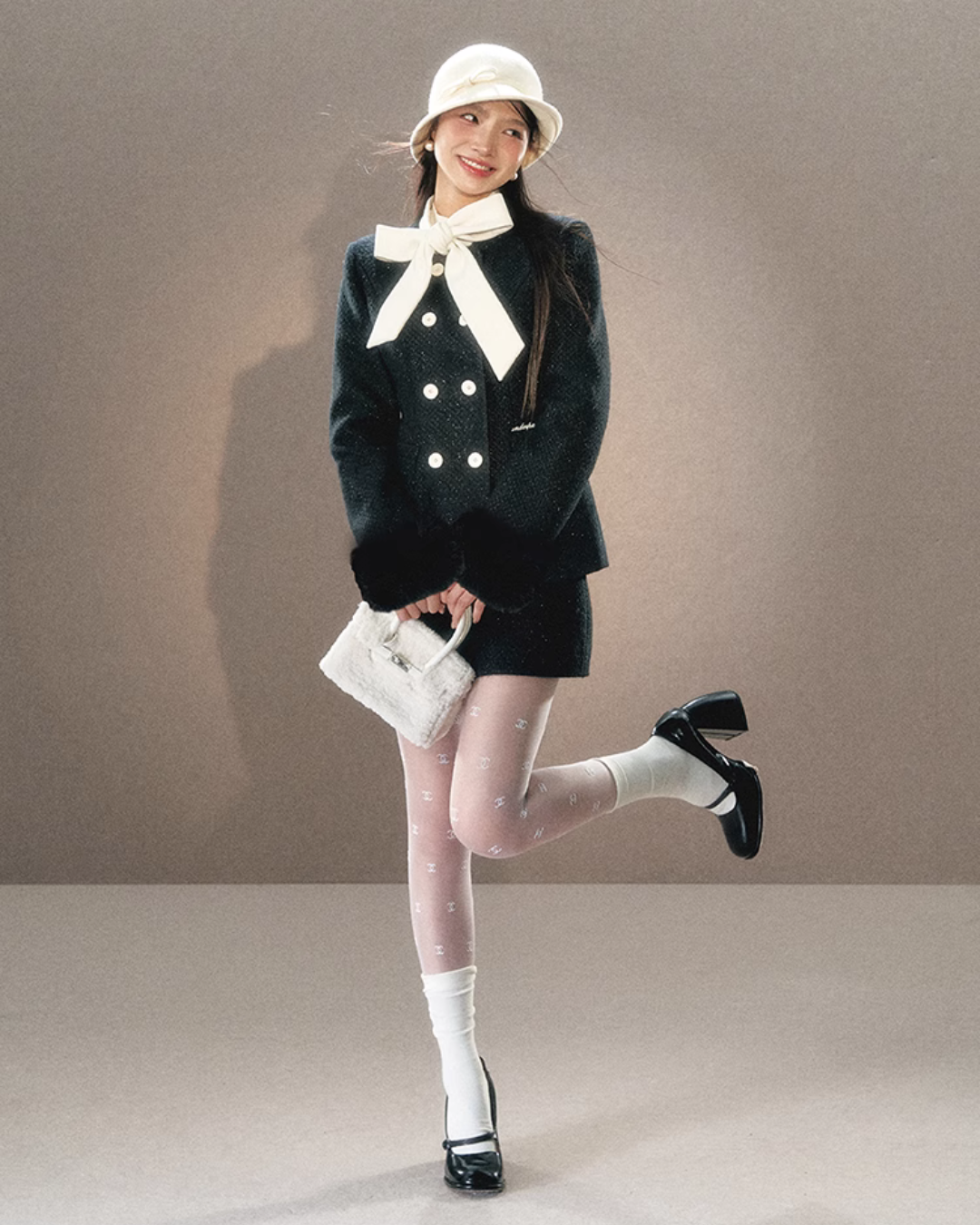 Retro Ribbon Jacket & Mini Skirt UNP0008