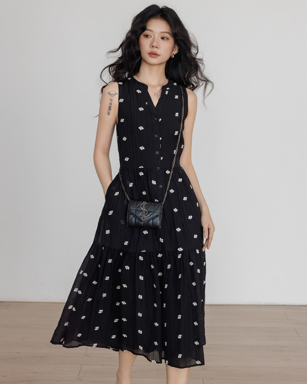 V-Neck Sleeveless Long Dress VAS0129