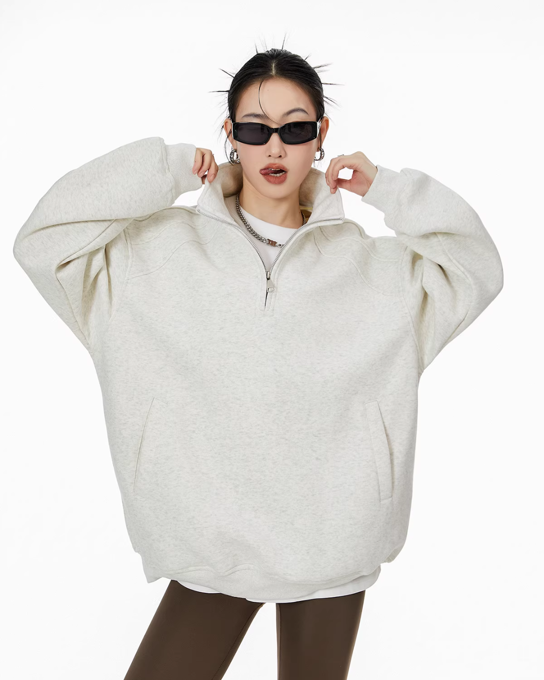 Half Zip Sweat Tops ICM0074