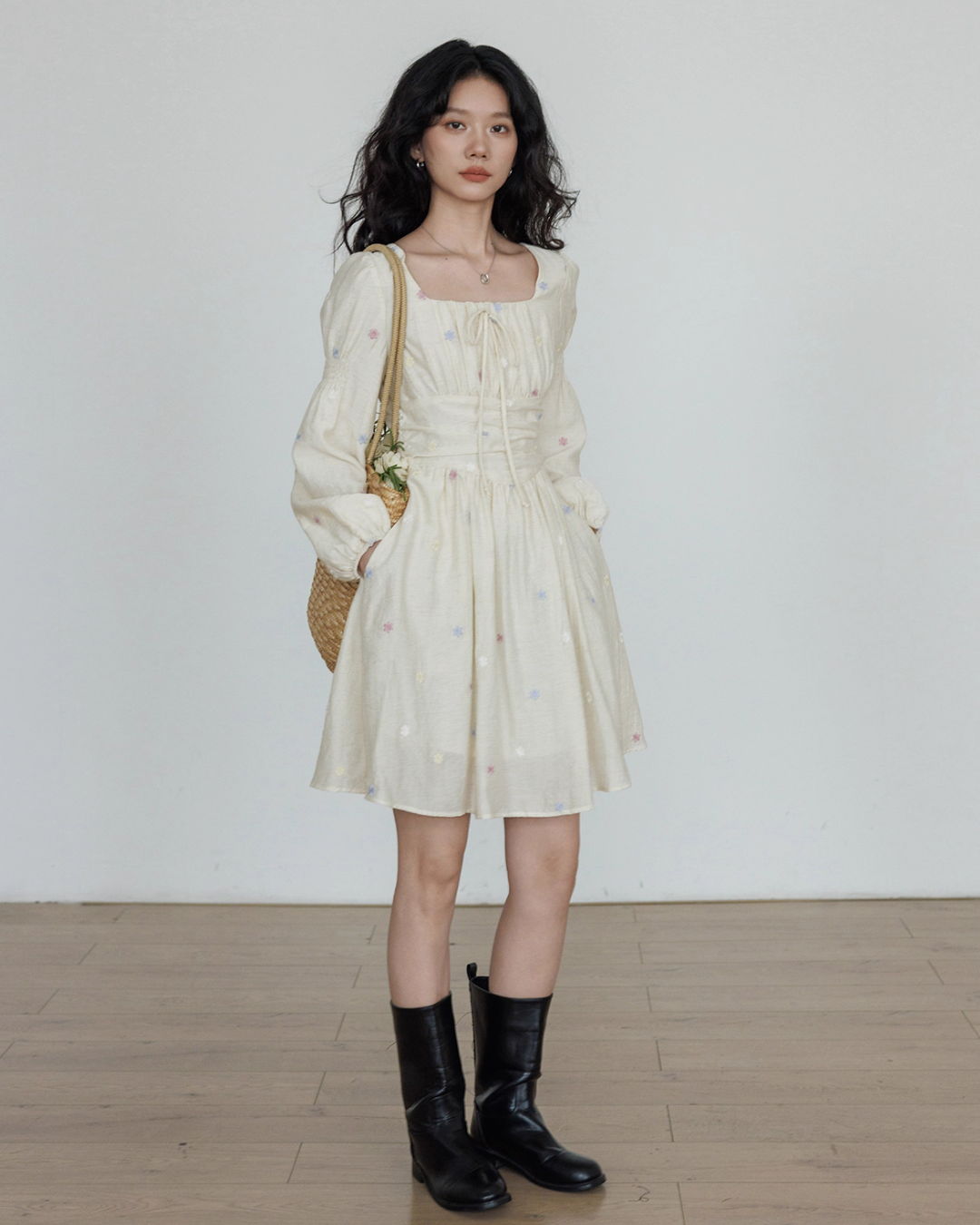 Small Floral Embroidery Dress VAS0154