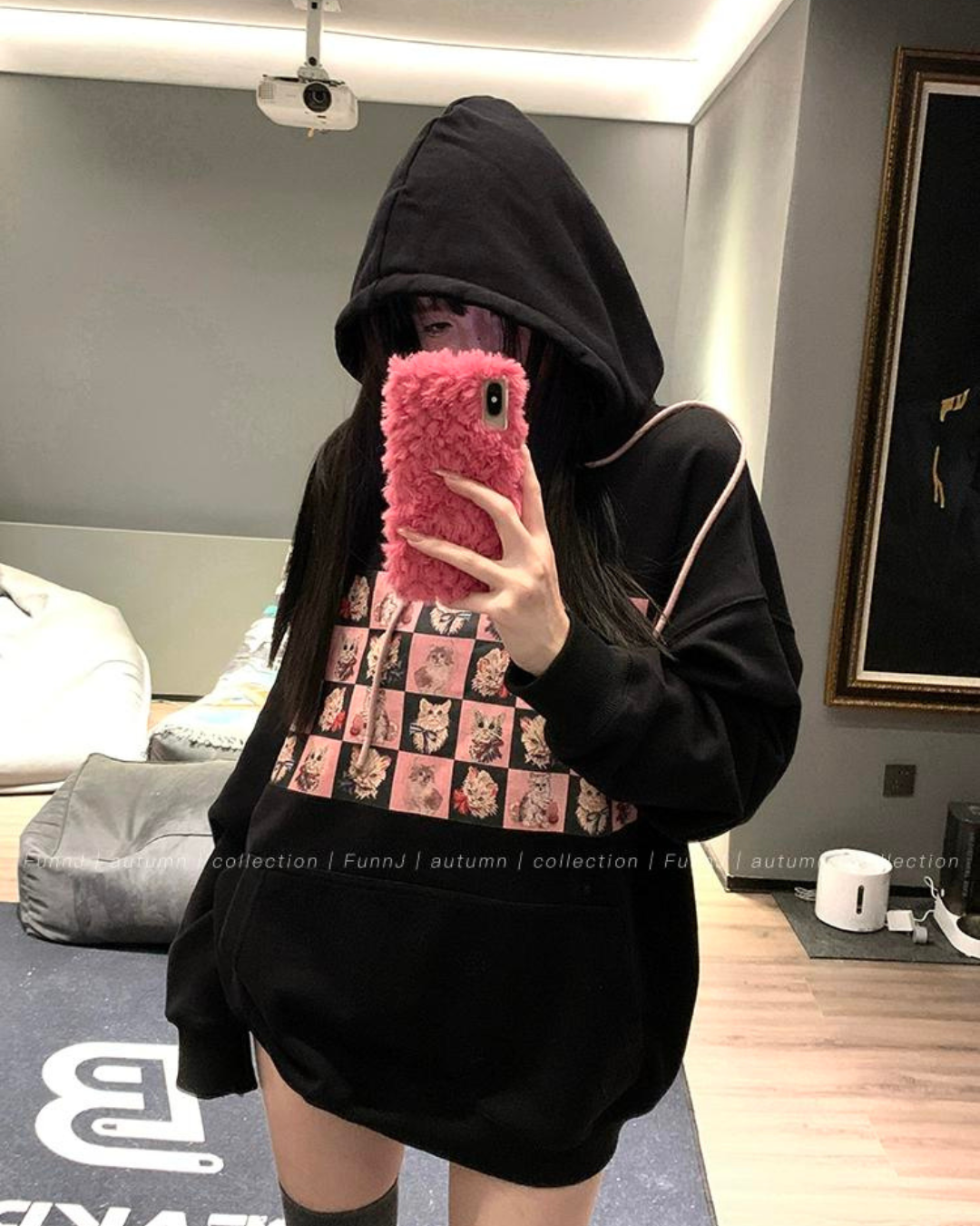 Lazy Cat Loose Sweat Top FNJ0002