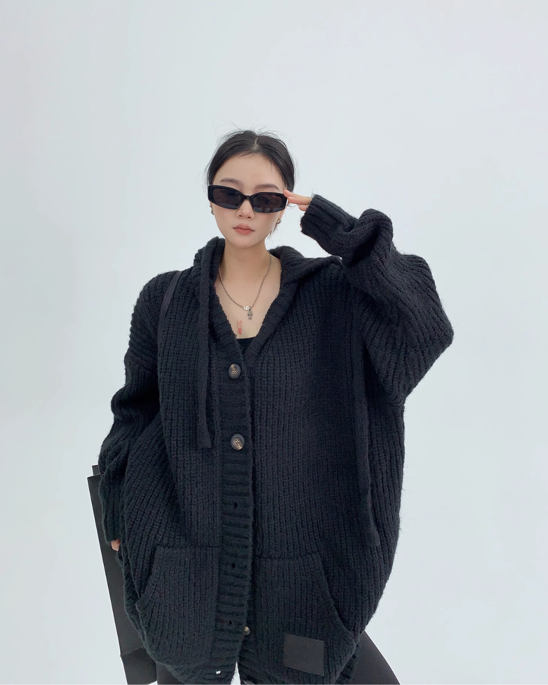 Hooded Knit Cardigan YLS0488