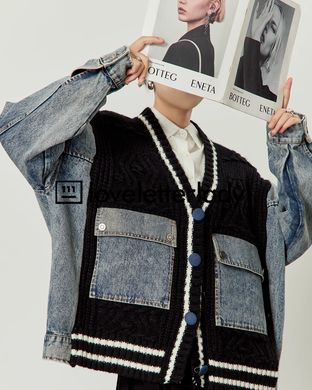 Vintage Stitched Denim Knit Jacket LLA0407
