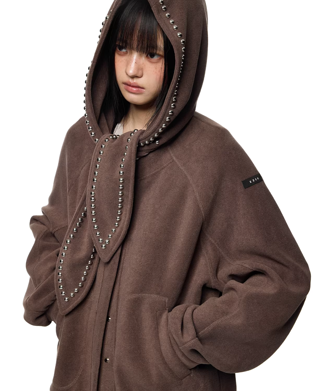 Rabbit Ear Studded Hoodie EZK0098