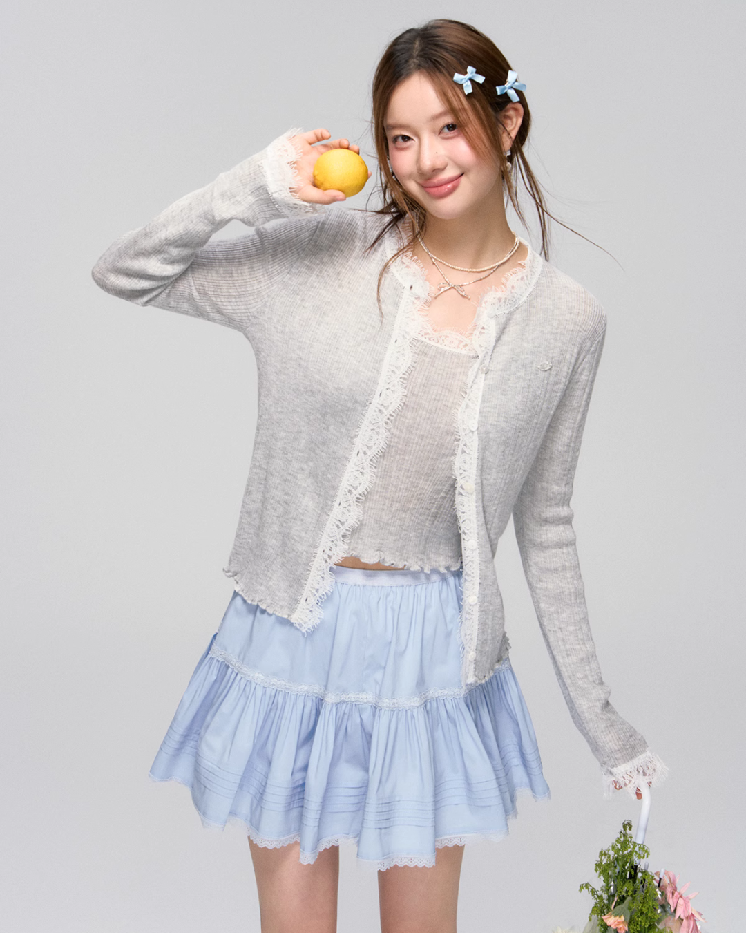 Lace Knit Cardigan / Lace Camisole ASG0031