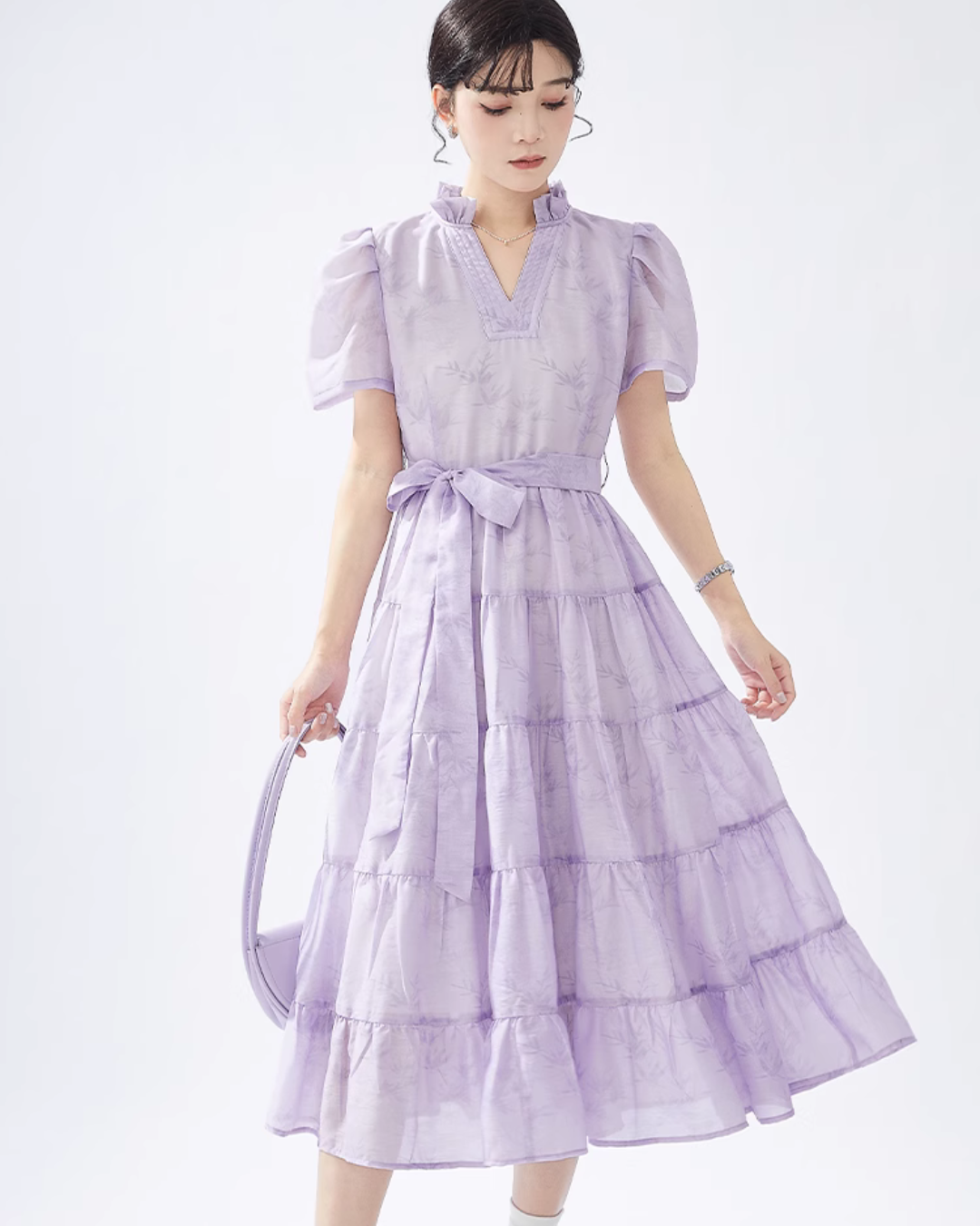 V-Neck Tiered Dress GIR0007