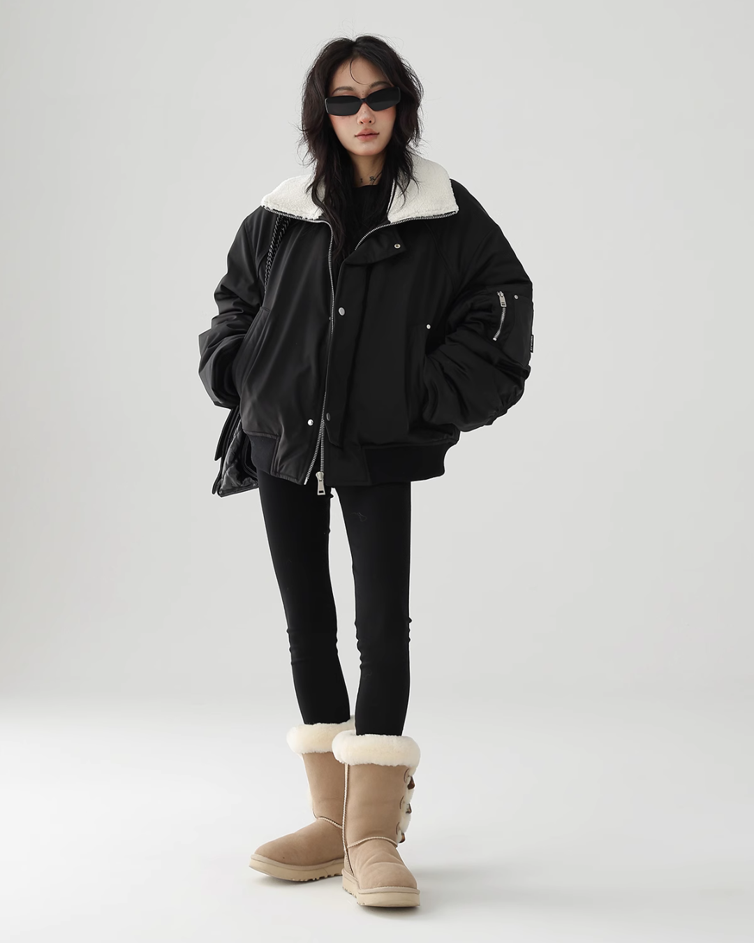Boa Collar Back Logo Jacket ACS0212