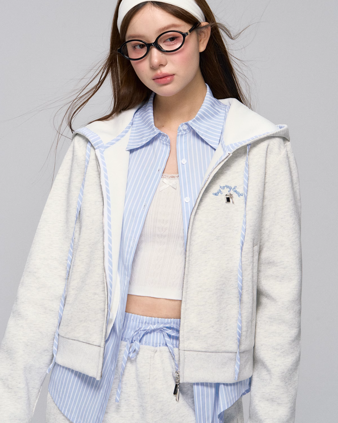 Zip Hoodie / Striped Sweatshirt / Casual Sweatpants ASG0030