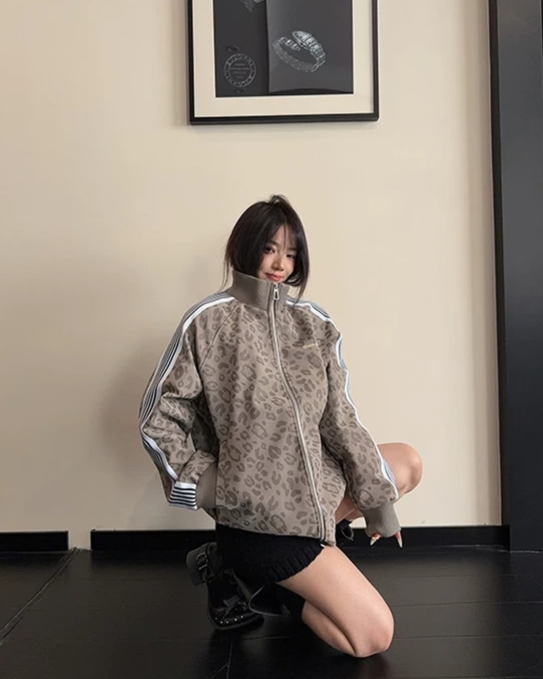 Sideline Leopard Track Jacket YLS1050