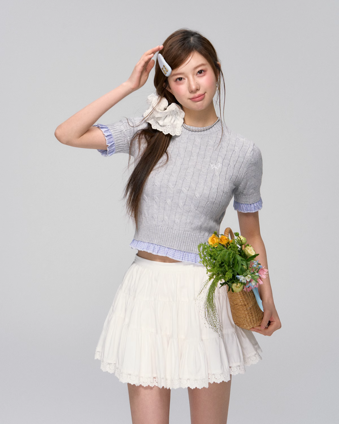 Cable Short Sleeve Knit ASG0027