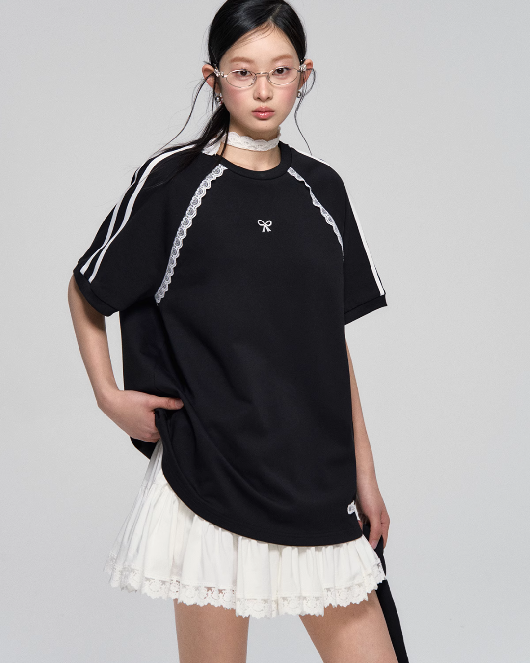 Sideline Race Short Sleeve T-Shirt / Race Tiered Mini Skirt ASG0041