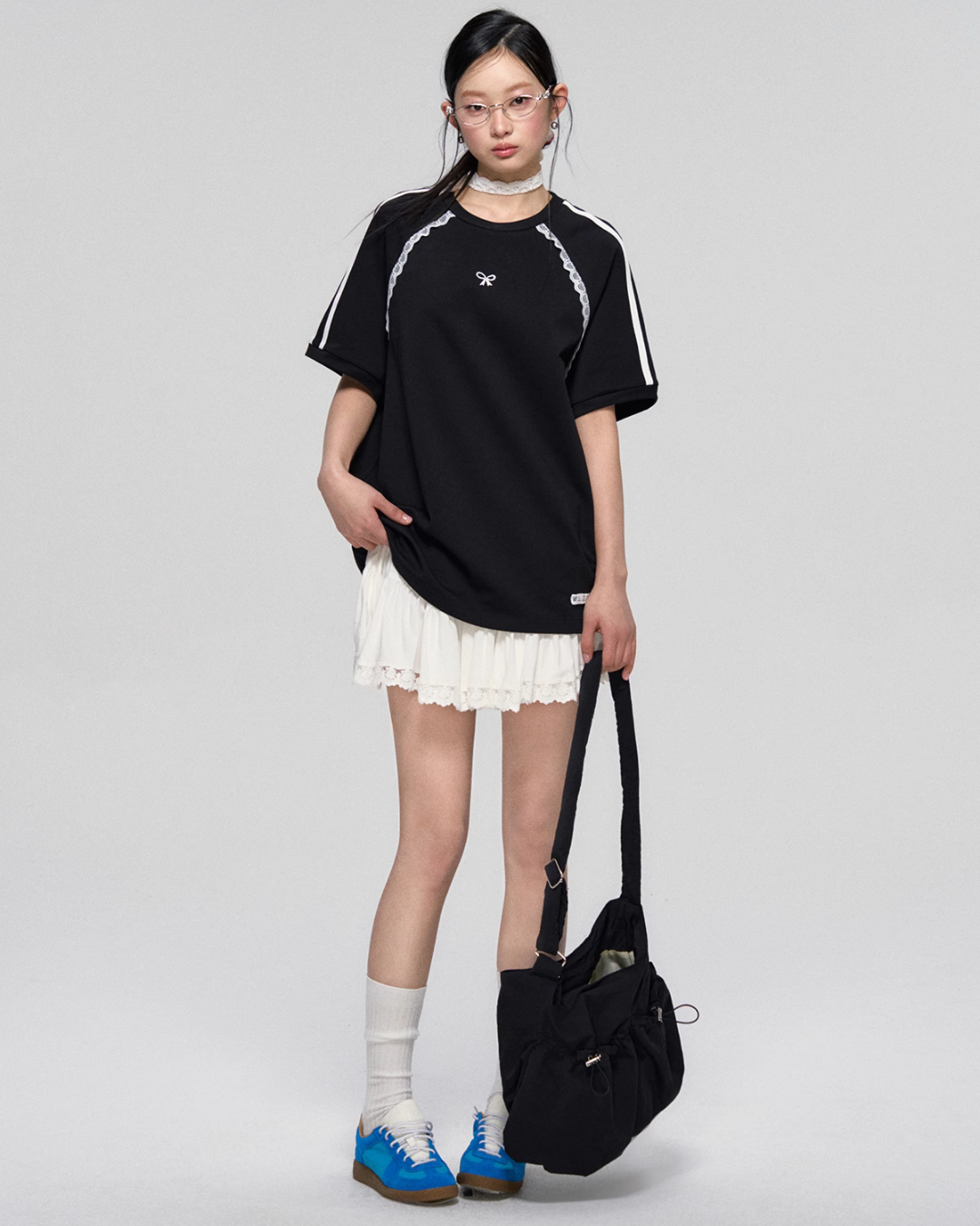 Sideline Race Short Sleeve T-Shirt / Race Tiered Mini Skirt ASG0041