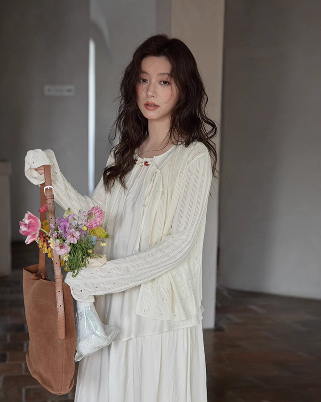 Asymmetrical Tiered Dress / Summer Knit Cardigan SMS0001