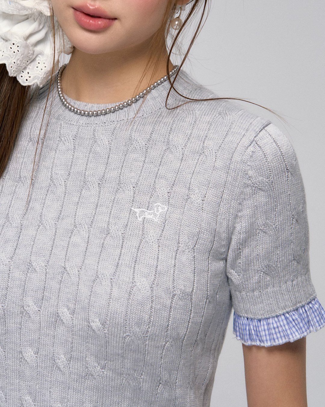 Cable Short Sleeve Knit ASG0027