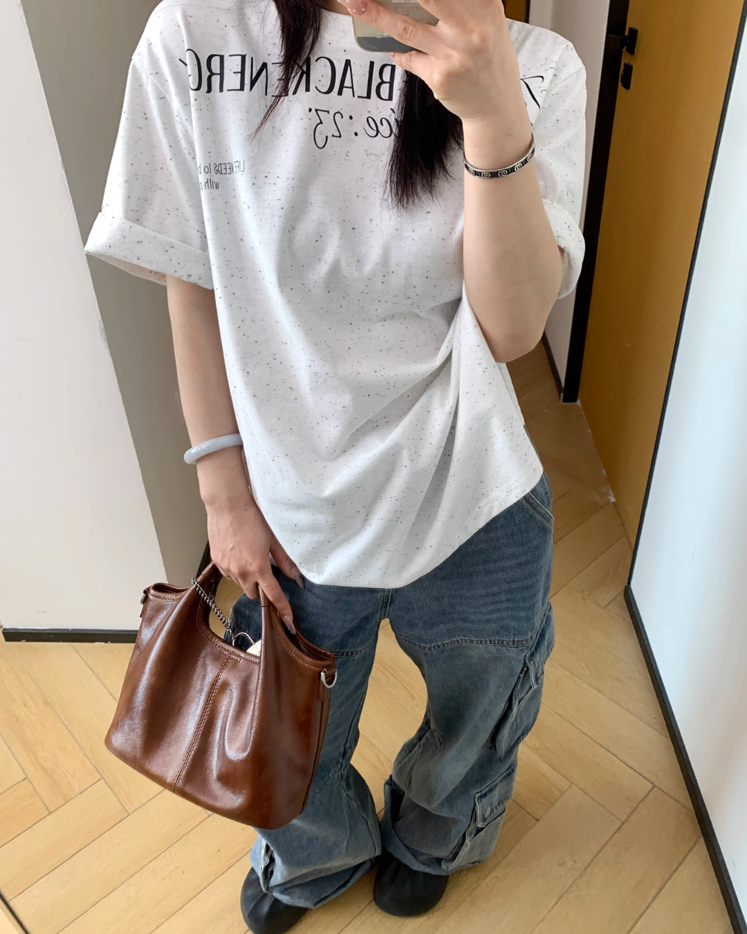 Dot Fabric Print Short Sleeve T-Shirt YLS0838